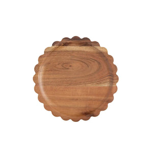 Acacia Wood Cheese Boards 8" Dia Scalloped Edge - BKLYN Larder