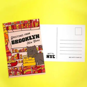 Cheesy Greeting Cards Greeting From Brooklyn Bodega Cat Postcard - BKLYN Larder