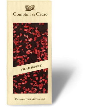 Comptoir du Cacao Holiday Chocolate Bars 72% Dark Chocolate with Raspberries - BKLYN Larder