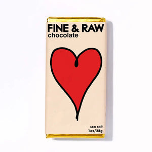 Fine & Raw Holiday Chocolate Heart Sea Salt Chocolate Bar - 1 oz - BKLYN Larder