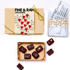 Fine & Raw Holiday Chocolate Heart Truffle Gift Set - 8 pieces - BKLYN Larder