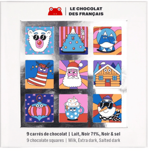 Le Chocolat des Français Christmas Gift Boxes 9 Square Pieces Gift Box - BKLYN Larder