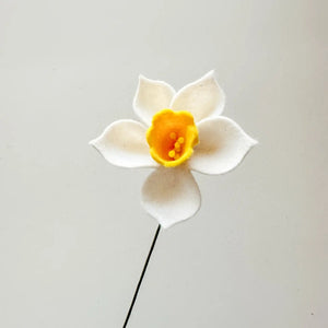 Resa Curbo Creative Felt Flowers White Petal Daffodil - BKLYN Larder