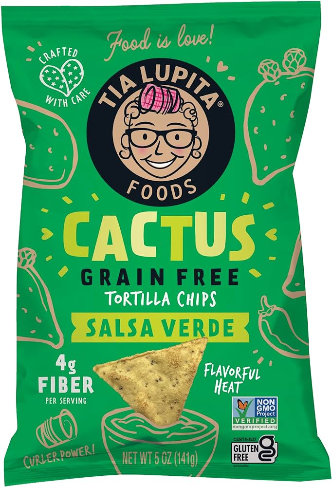 Tia Lupita Cactus Tortilla Chips Salsa Verde - BKLYN Larder