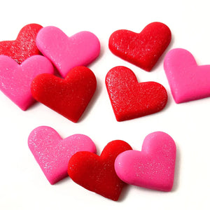 Valentine Marzipan Glitter Hearts - BKLYN Larder