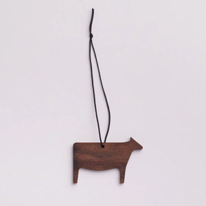 Wooden Ornaments Brown Cow - BKLYN Larder