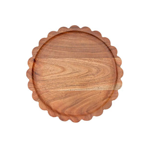 Acacia Wood Cheese Boards 11" Dia Scalloped Edge - BKLYN Larder