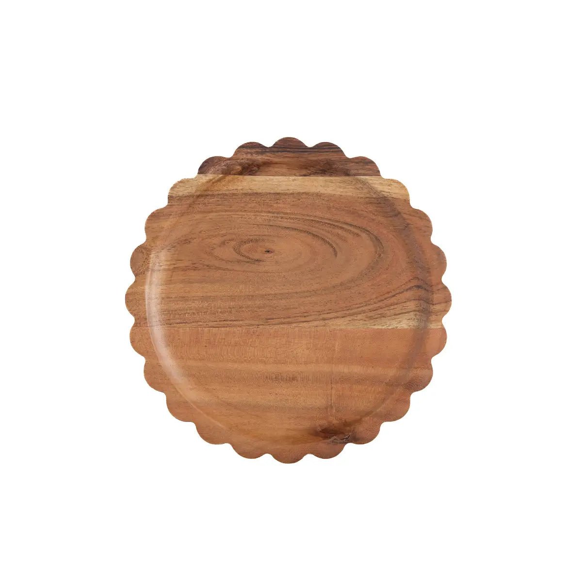 Acacia Wood Cheese Boards 8" Dia Scalloped Edge - BKLYN Larder
