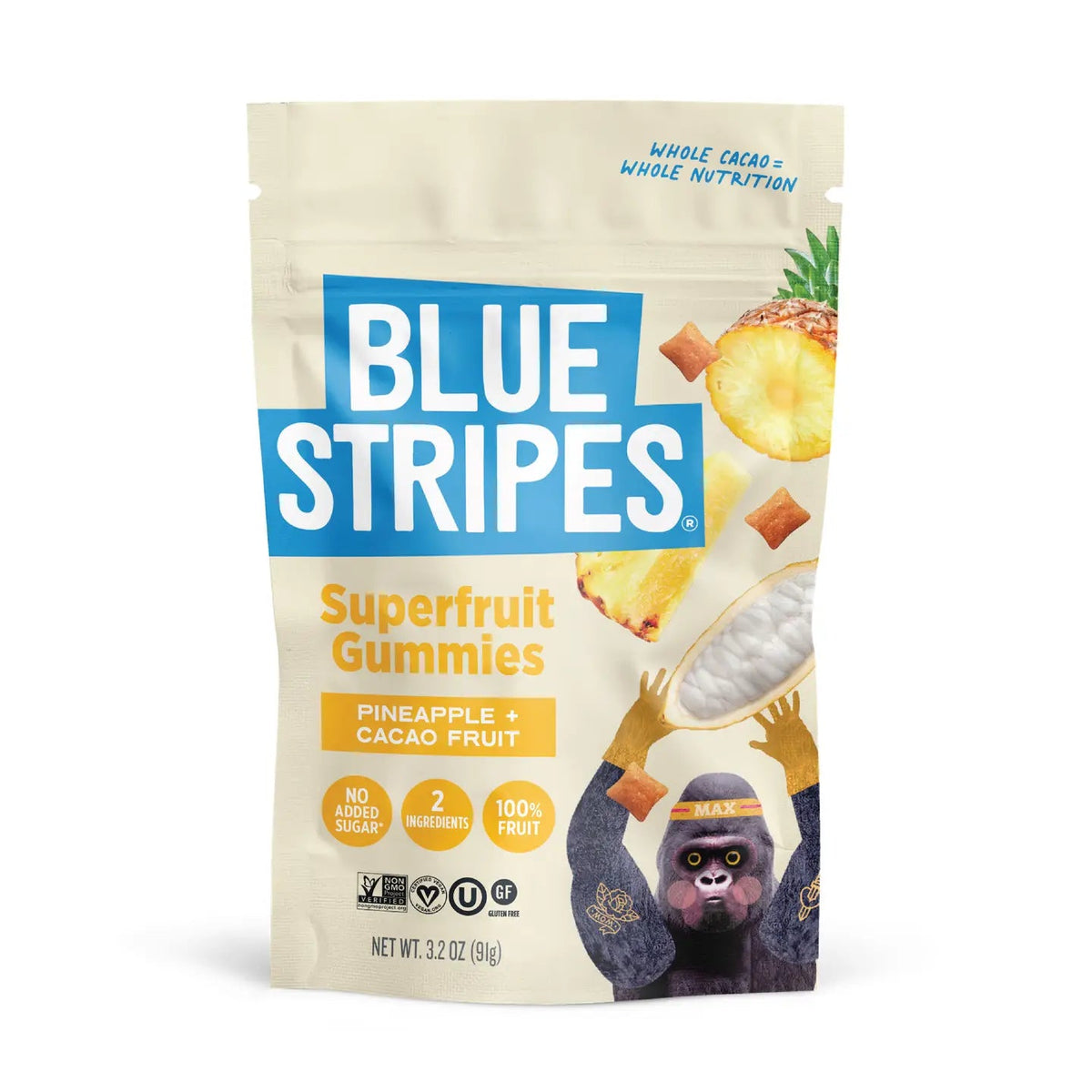 Blue Stripes Superfruit Gummies Pineapple + Cacao - BKLYN Larder