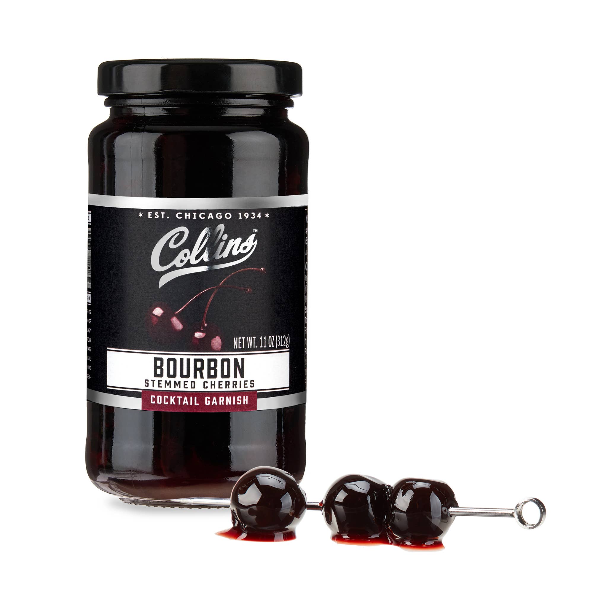 Collins Bourbon Soaked Stemmed Cherries - BKLYN Larder