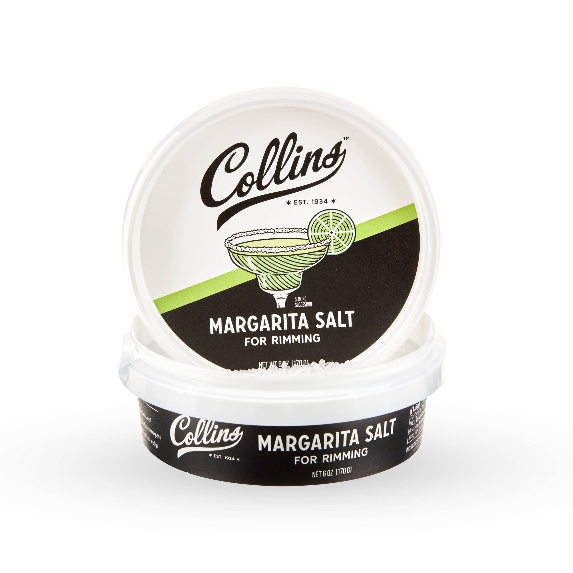 Collins Glass - Rimming Salts White Glass - Rimming Margarita Sea Salt - BKLYN Larder