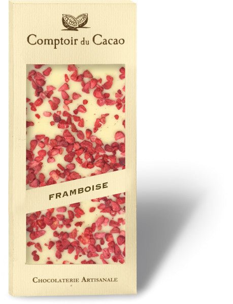 Comptoir du Cacao Holiday Chocolate Bars White Chocolate with Raspberries - BKLYN Larder