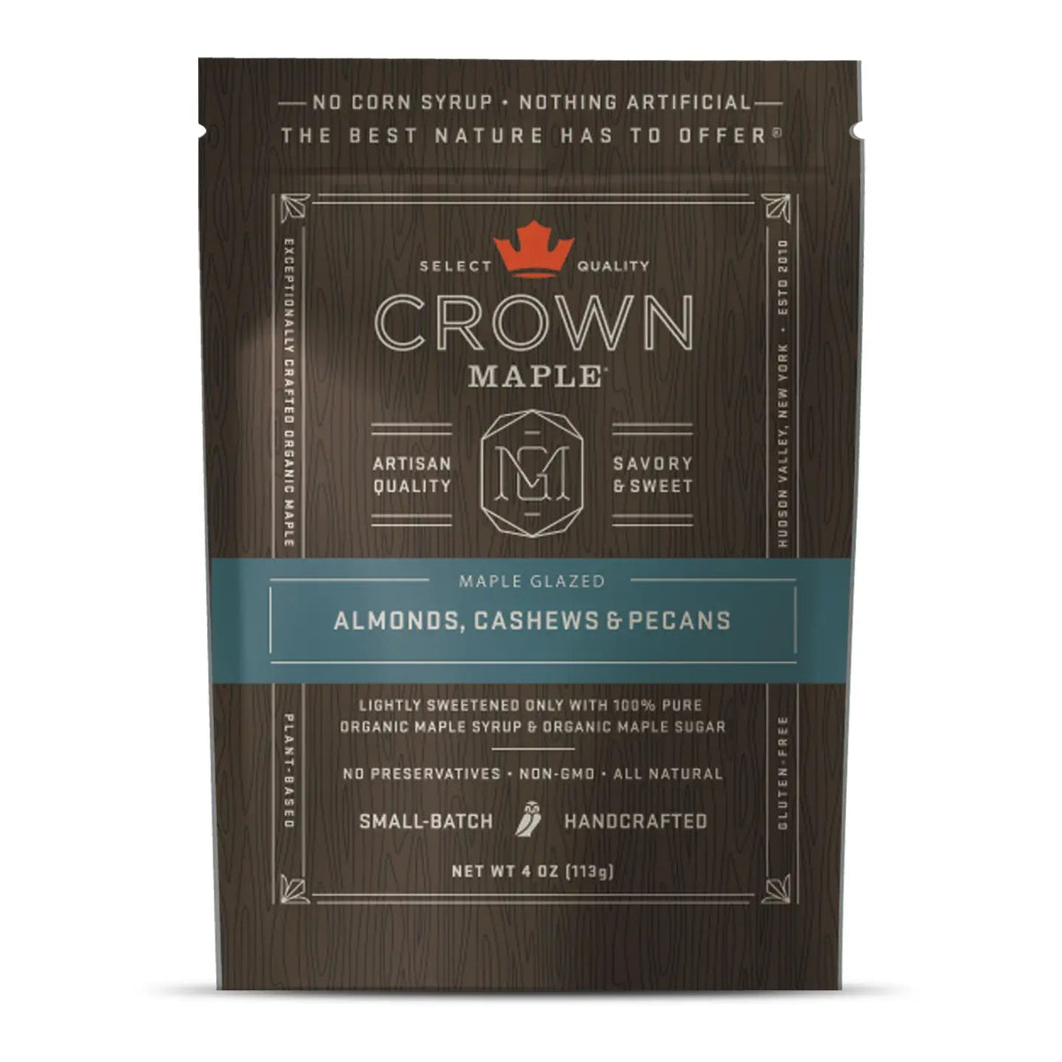 Crown Maple Candied Nuts Maple Glazed Almonds Cashews & Pecans - BKLYN Larder