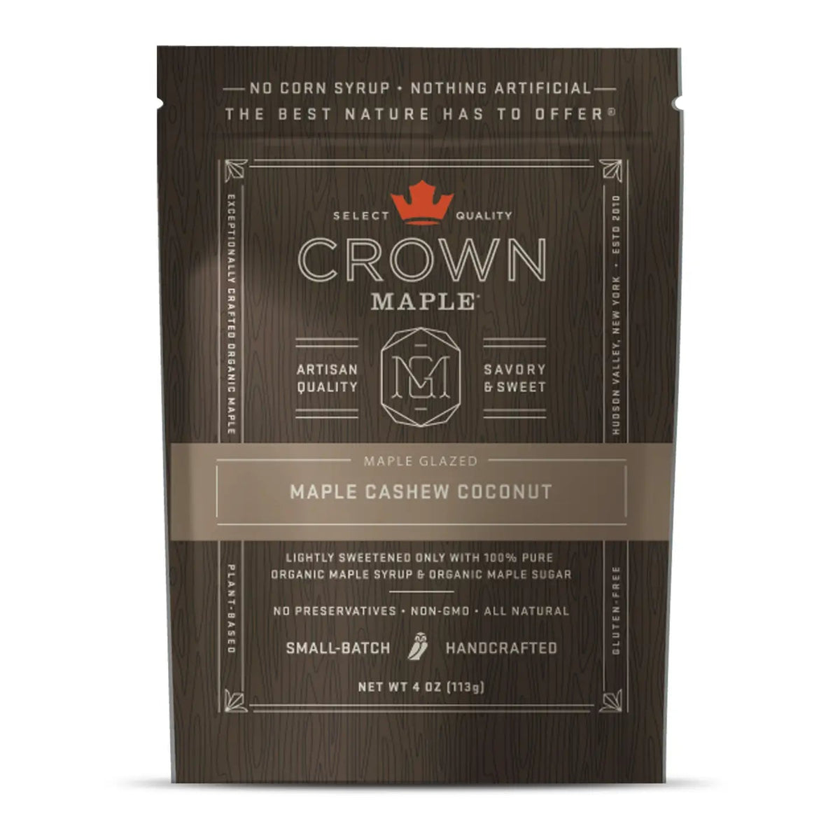 Crown Maple Candied Nuts Maple Glazed Coconut Cashews - BKLYN Larder