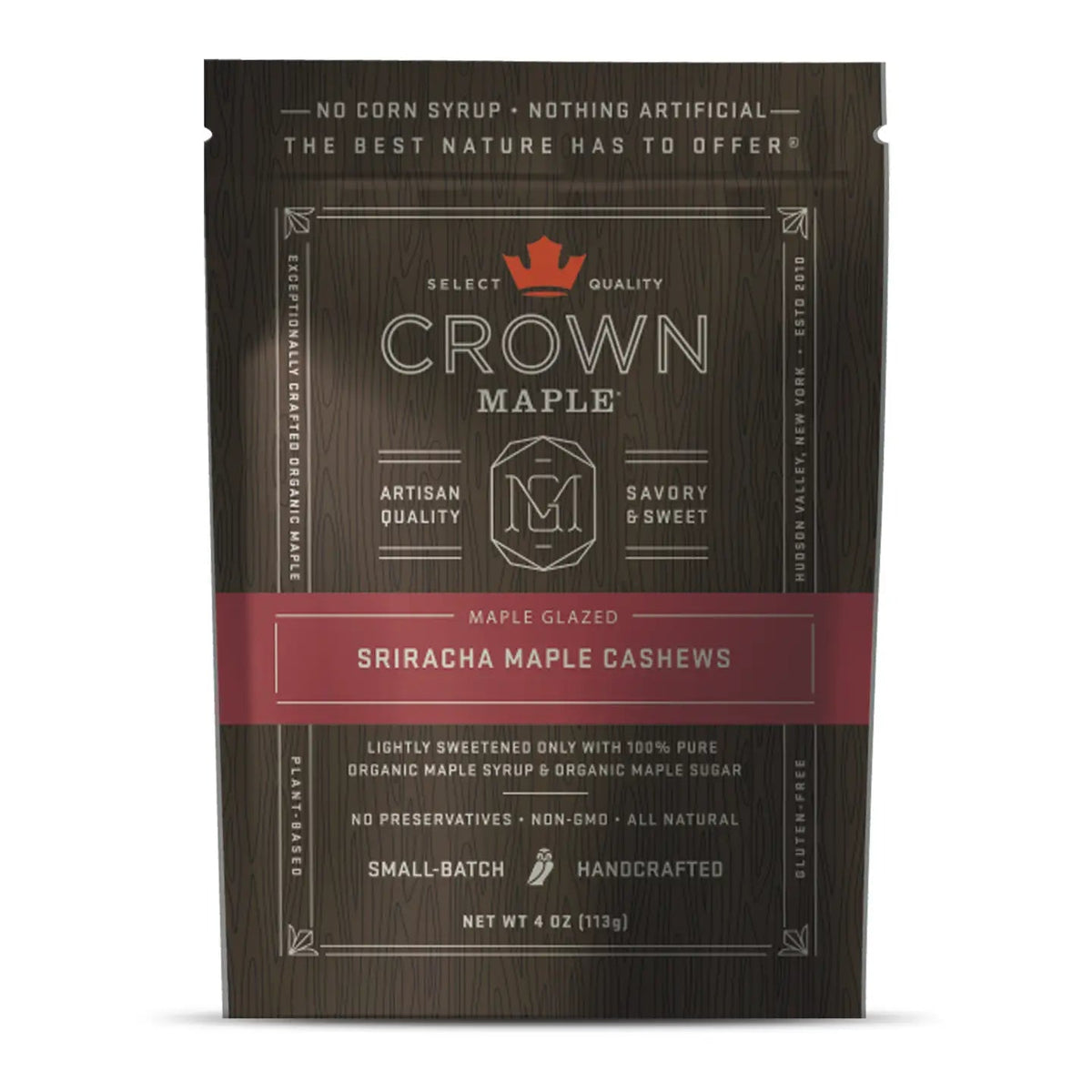 Crown Maple Candied Nuts Maple Glazed Sriracha Cashews - BKLYN Larder