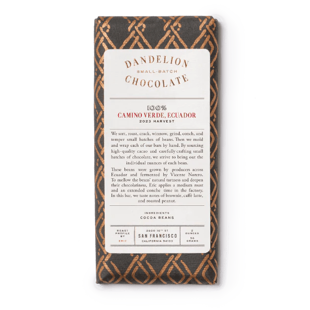 Dandelion Chocolate Camino Verde, Ecuador 100% - BKLYN Larder