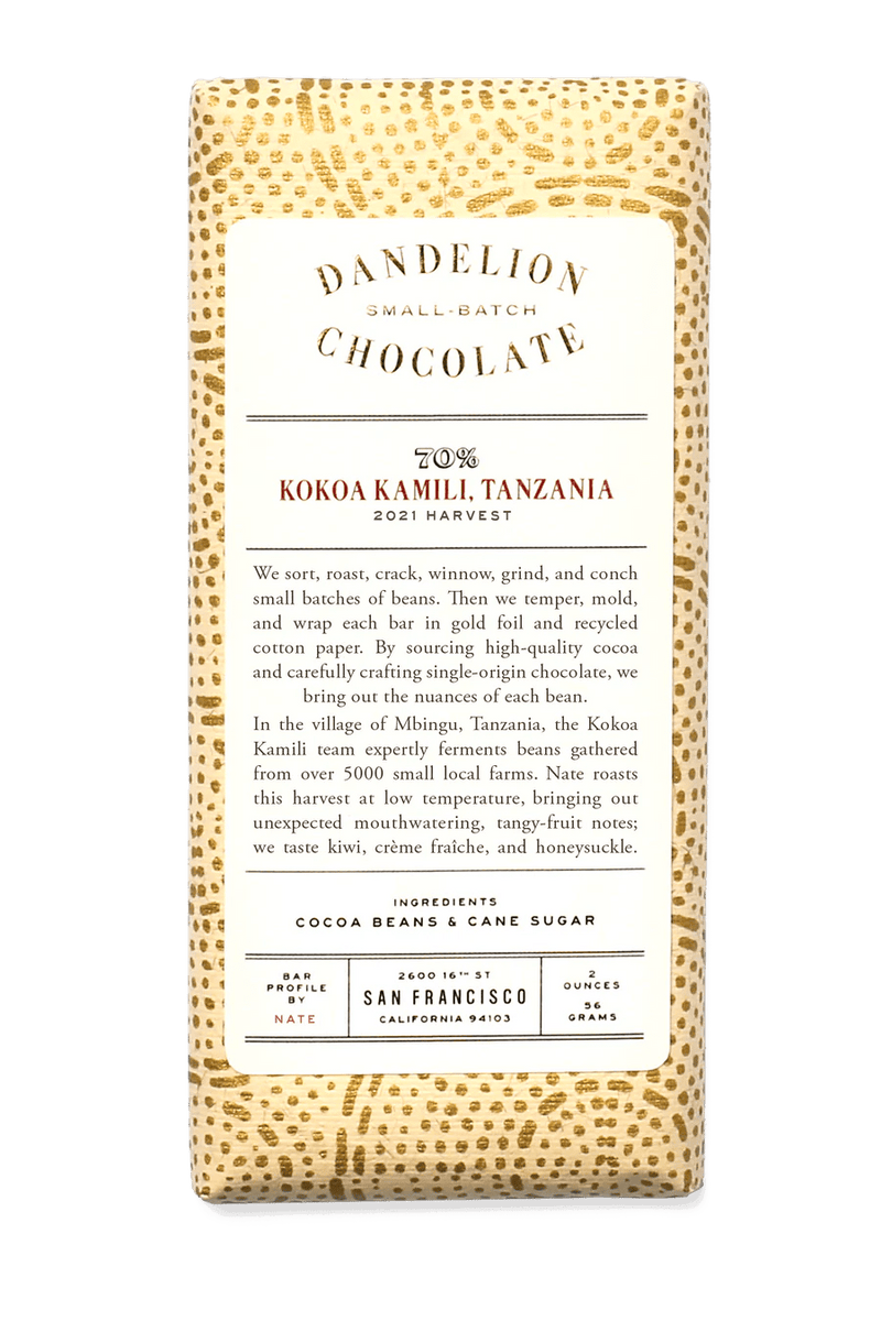 Dandelion Chocolate Koko Kamili Tanzania 70% - BKLYN Larder