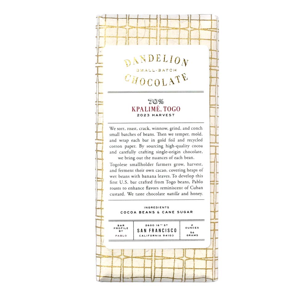 Dandelion Chocolate Kpalime Togo 70% - BKLYN Larder