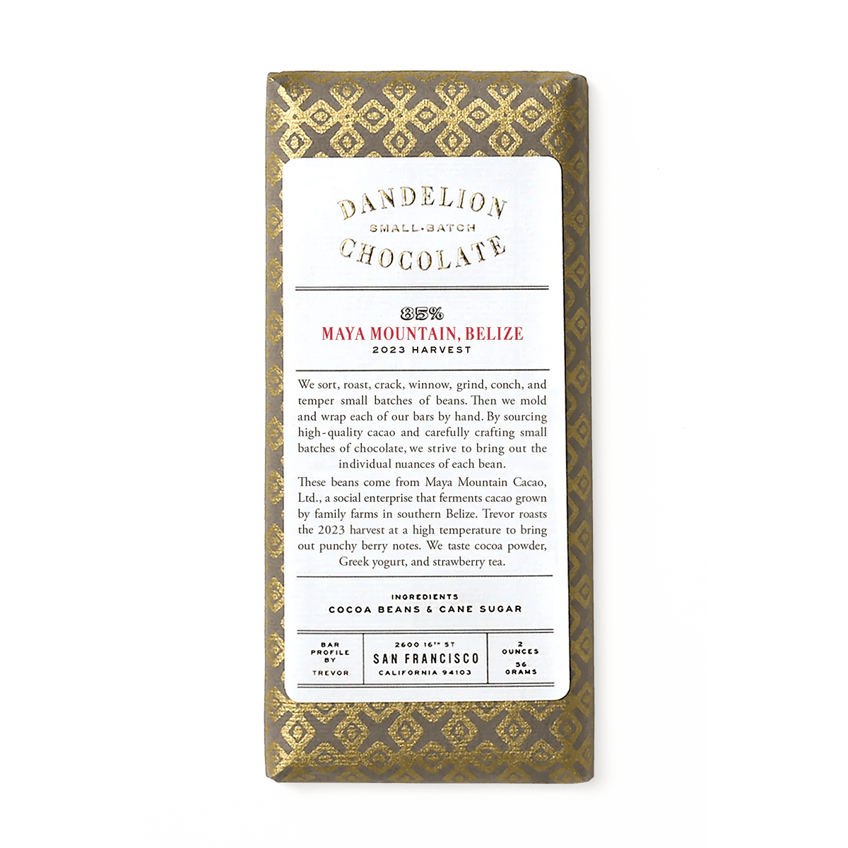 Dandelion Chocolate Maya Mountain Belize 85% - BKLYN Larder