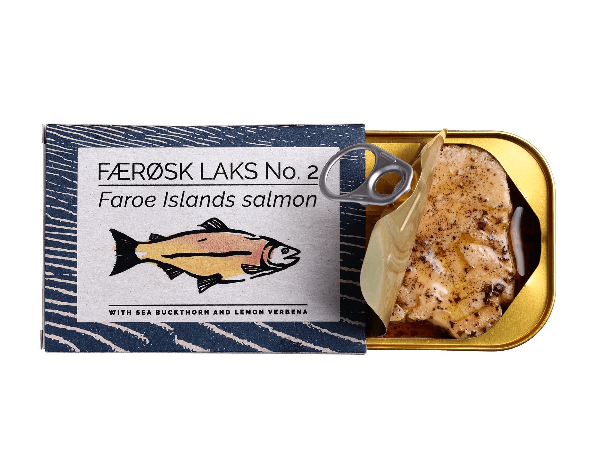 Fangst Tinned Seafood Fangst Færøsk Laks No. 2 - Faroe Islands Salmon with Sea Buckthorn & Lemon Verbena - BKLYN Larder