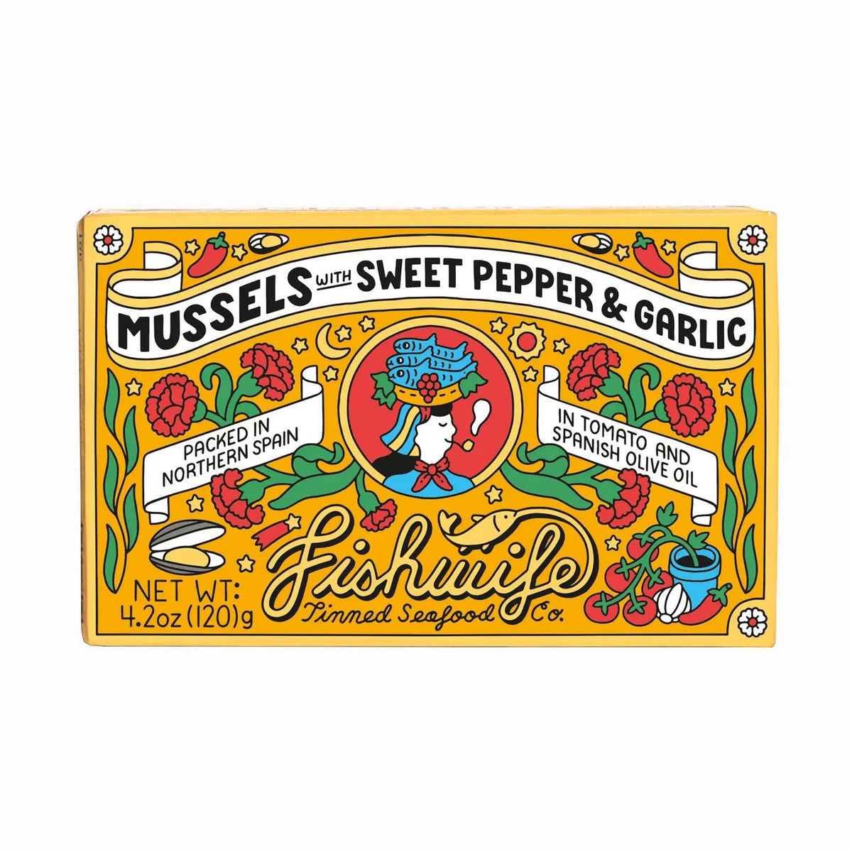 Fishwife Tinned Fish Mussels with Sweet Pepper and Garlic - BKLYN Larder