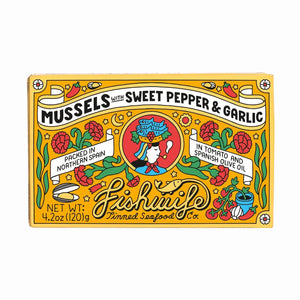 Fishwife Tinned Fish Mussels with Sweet Pepper and Garlic - BKLYN Larder