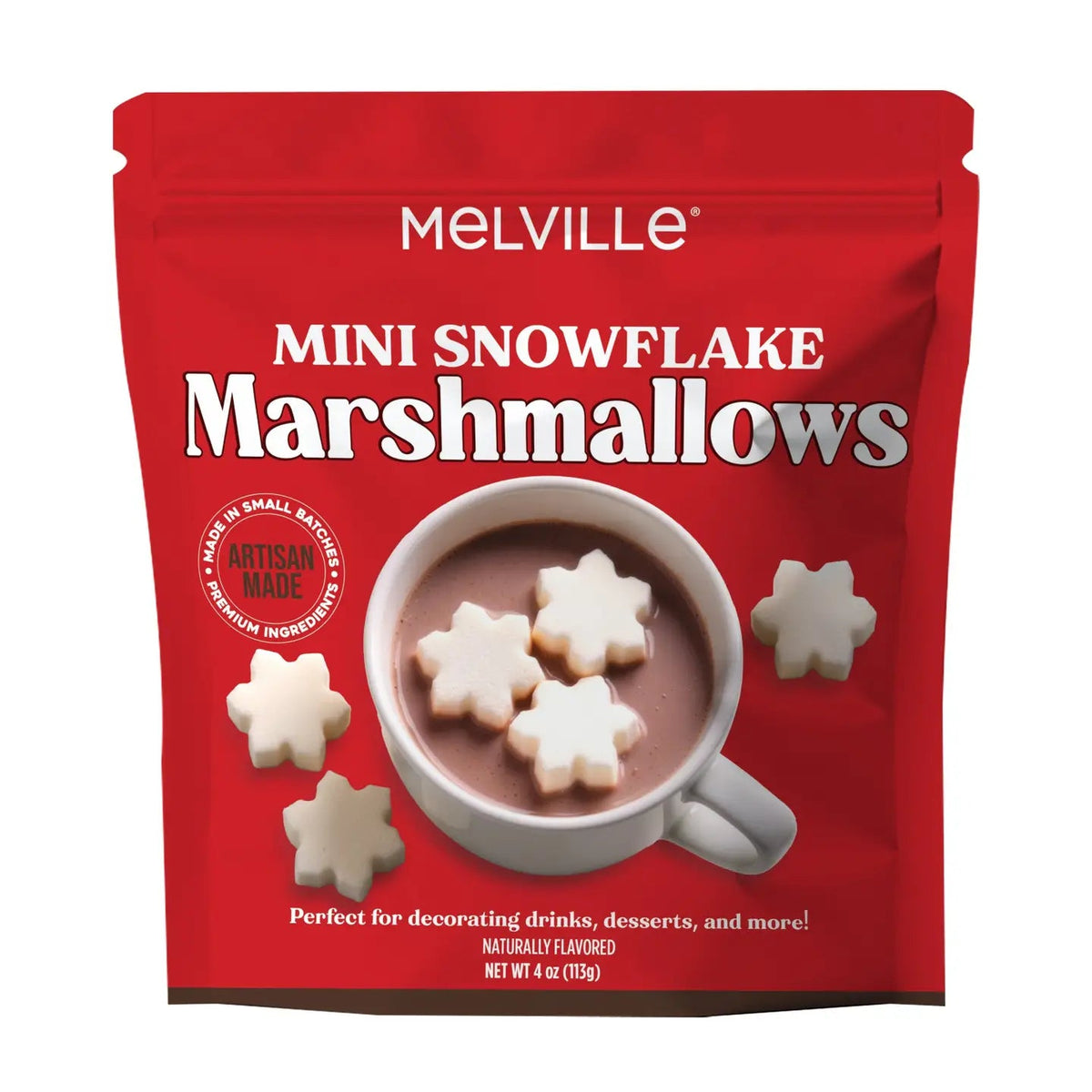 Holiday Marshmallow Toppers Mini Snowflake Marshmallow Topper 4oz. - BKLYN Larder