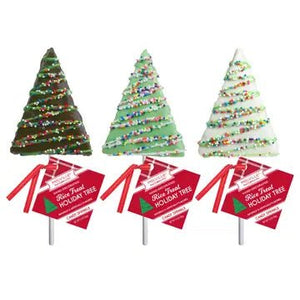 Holiday Pops Drizzle Non-Pareil Tree Rice Crisp Treat Pop - BKLYN Larder