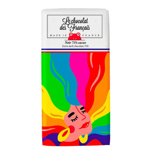 Le Chocolat des Français Chocolate Bars 71% Extra Dark Chocolate Rainbow Girl - BKLYN Larder