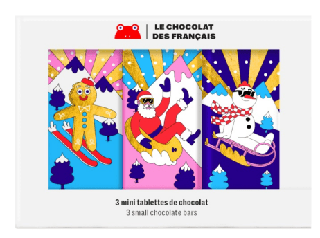 Le Chocolat des Français Christmas Gift Boxes 3 Bar Gift Box - BKLYN Larder