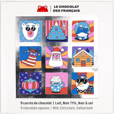 Le Chocolat des Français Christmas Gift Boxes 9 Square Pieces Gift Box - BKLYN Larder