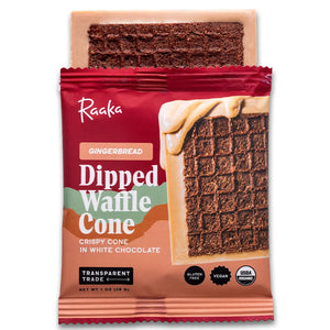 Raaka Chocolate Waffle Cone Bars Gingerbread Waffle - BKLYN Larder