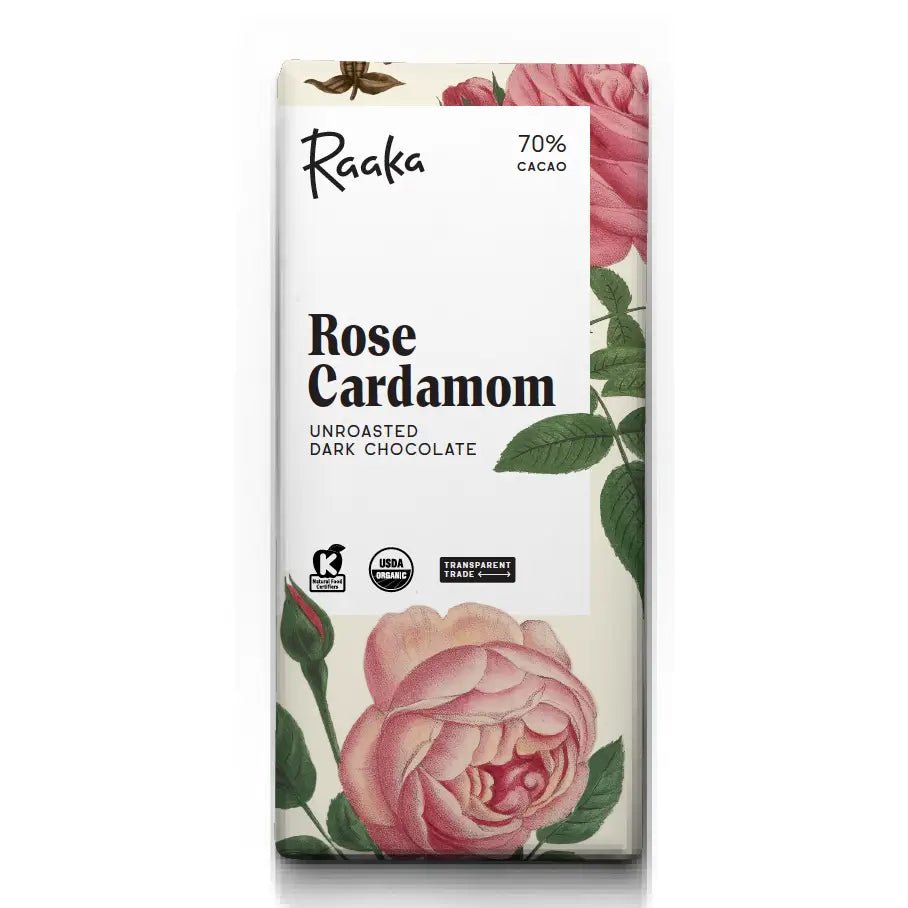 Raaka Holiday Chocolate Bars Rose Cardamom - BKLYN Larder