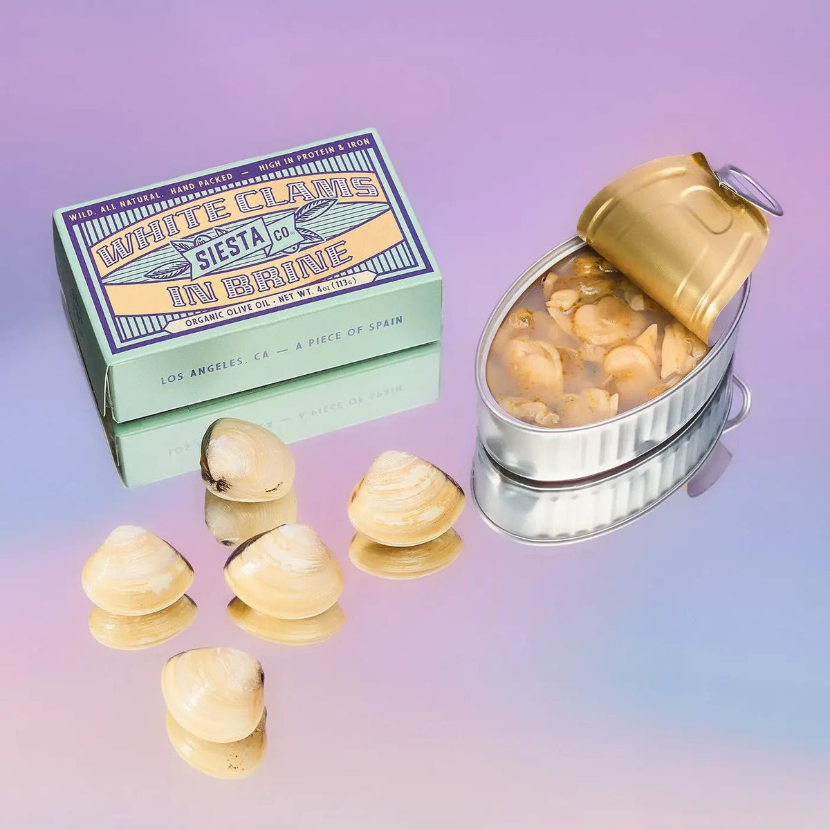 Siesta Co. Tinned Fish and Seafood White Clams in Brine - BKLYN Larder