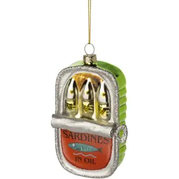 Silver Tree Holiday Ornaments Glass Sardine Can - BKLYN Larder