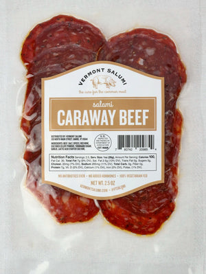 Vermont Salumi VT Caraway Beef Salami Sliced 2.5oz - BKLYN Larder