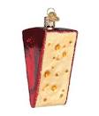 Cheese Wedge Christmas  Glass Ornament