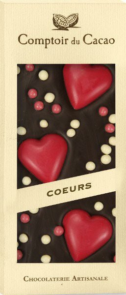 Comptoir du Cacao Holiday Chocolate bars Dark Chocolate bar with hearts - BKLYN Larder