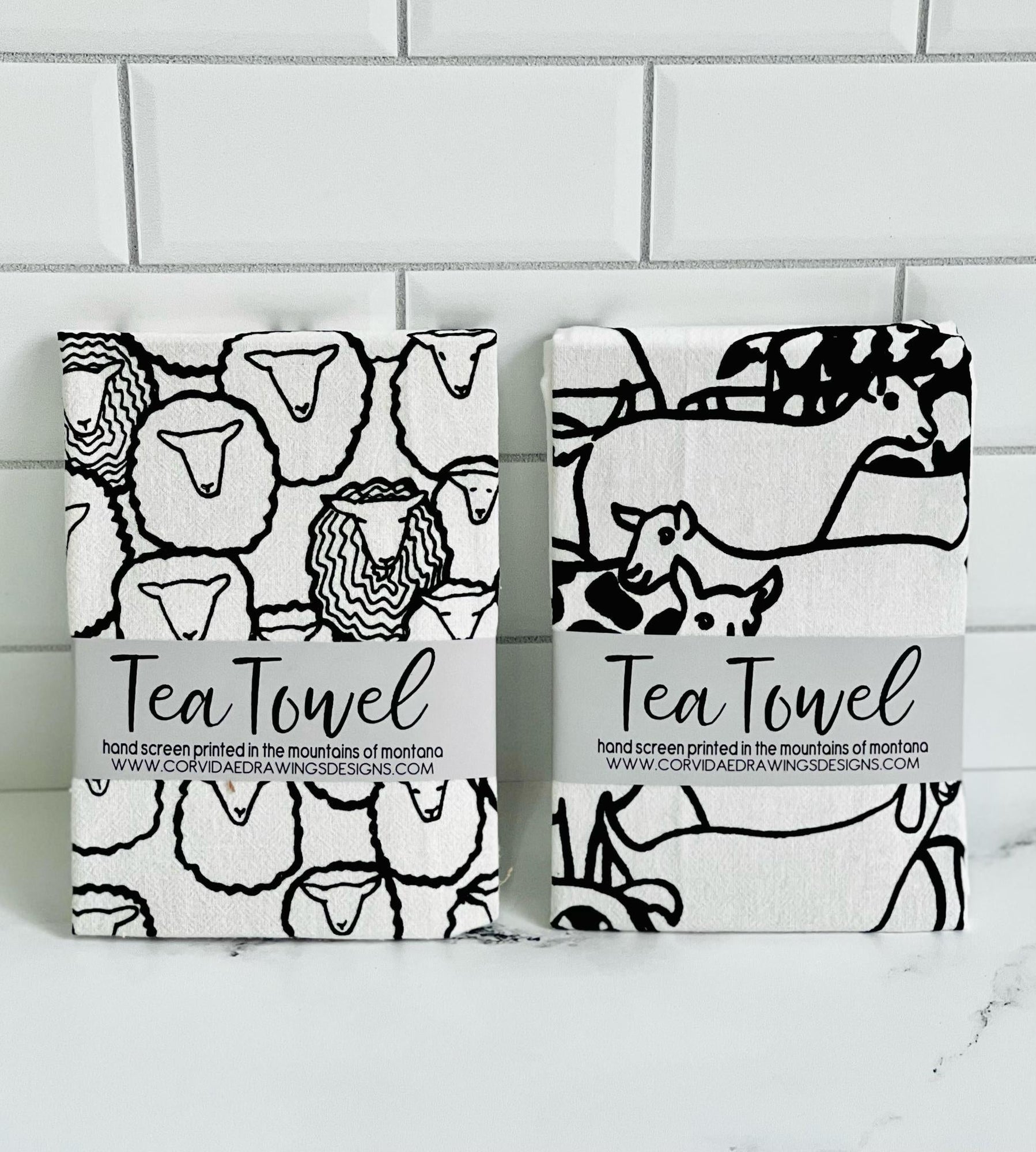 Corvidae Tea Towels: Goat Herd & Sheep Herd Sheep Herd - BKLYN Larder