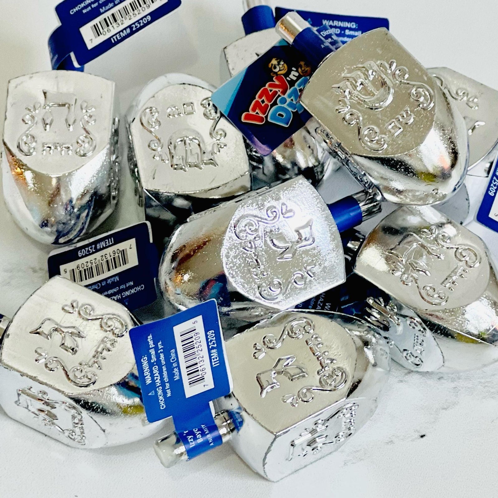 Hanukkah Dreidels Silver - BKLYN Larder