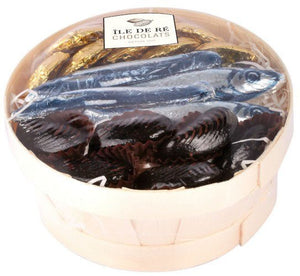 Ile de Re Chocolate Fish Chocolate Sardines - hazelnut mussels - and caramel hazenut oysters - BKLYN Larder