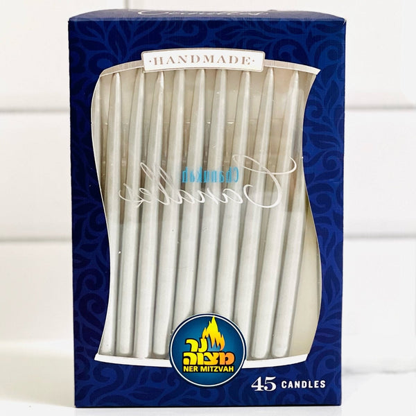 Ner Mitzvah Bougies Hanouka Blanches Sans Gouttes - 44 Bougies Standard Pour Ménorah - Cire Premium De Qualité Supérieure - Parfaites Pour Les 8 Nuits De Hanouka