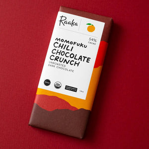 Raaka Chocolate Momofuku Chili Chocolate Crunch Bar 54% - Limited Batch - BKLYN Larder