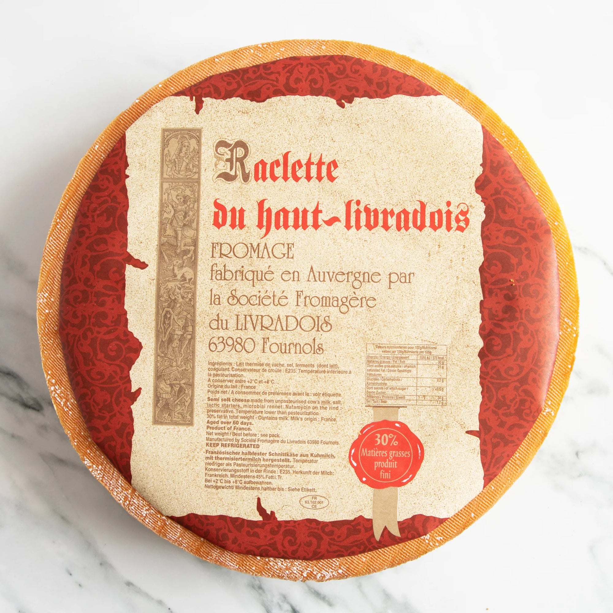Raclette du Haut Livradois 1/4 lb. - BKLYN Larder