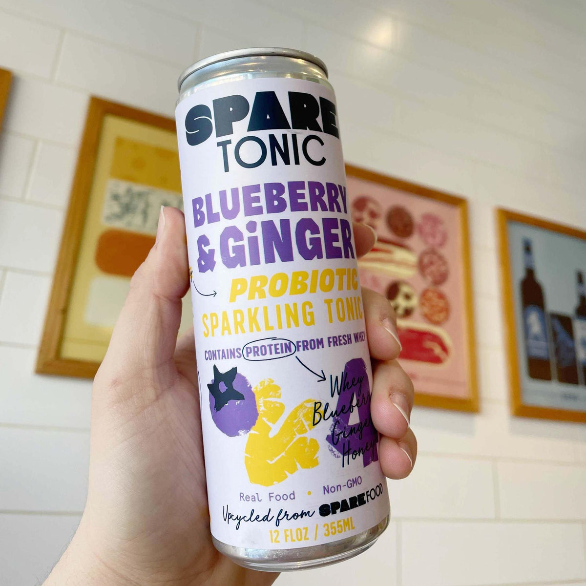 Spare Foods Sparkling Probiotic Tonic Blueberry & Ginger - BKLYN Larder